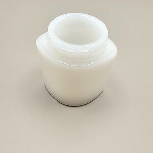 vintage milk glass Ponds cold cream jar circa 1940s oval shape empty of contents